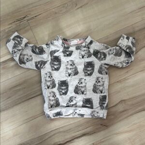 H&M Gray Cat Pattern Kids Sweatshirt